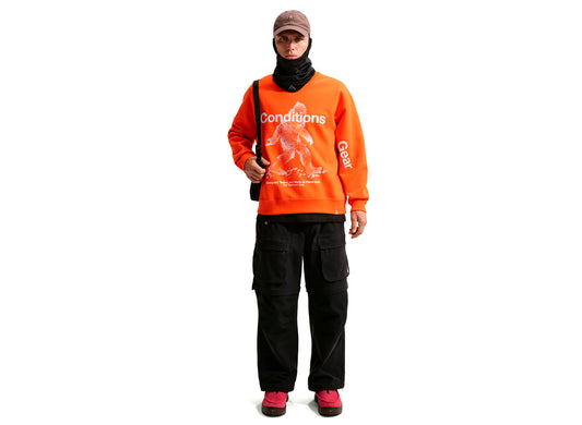 Nike ACG "Tuff Fleece" Therma-FIT Pullover Crewneck Sweatshirt in Safety Orange