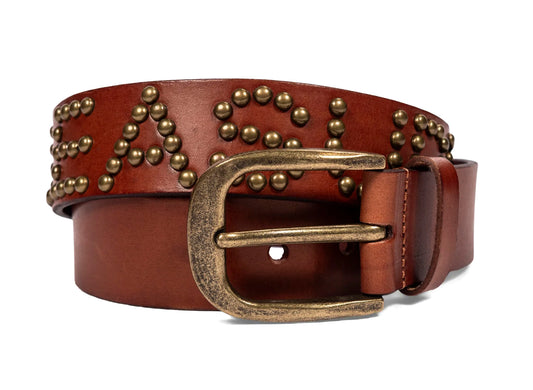 Pleasures Studded Belt in Brown