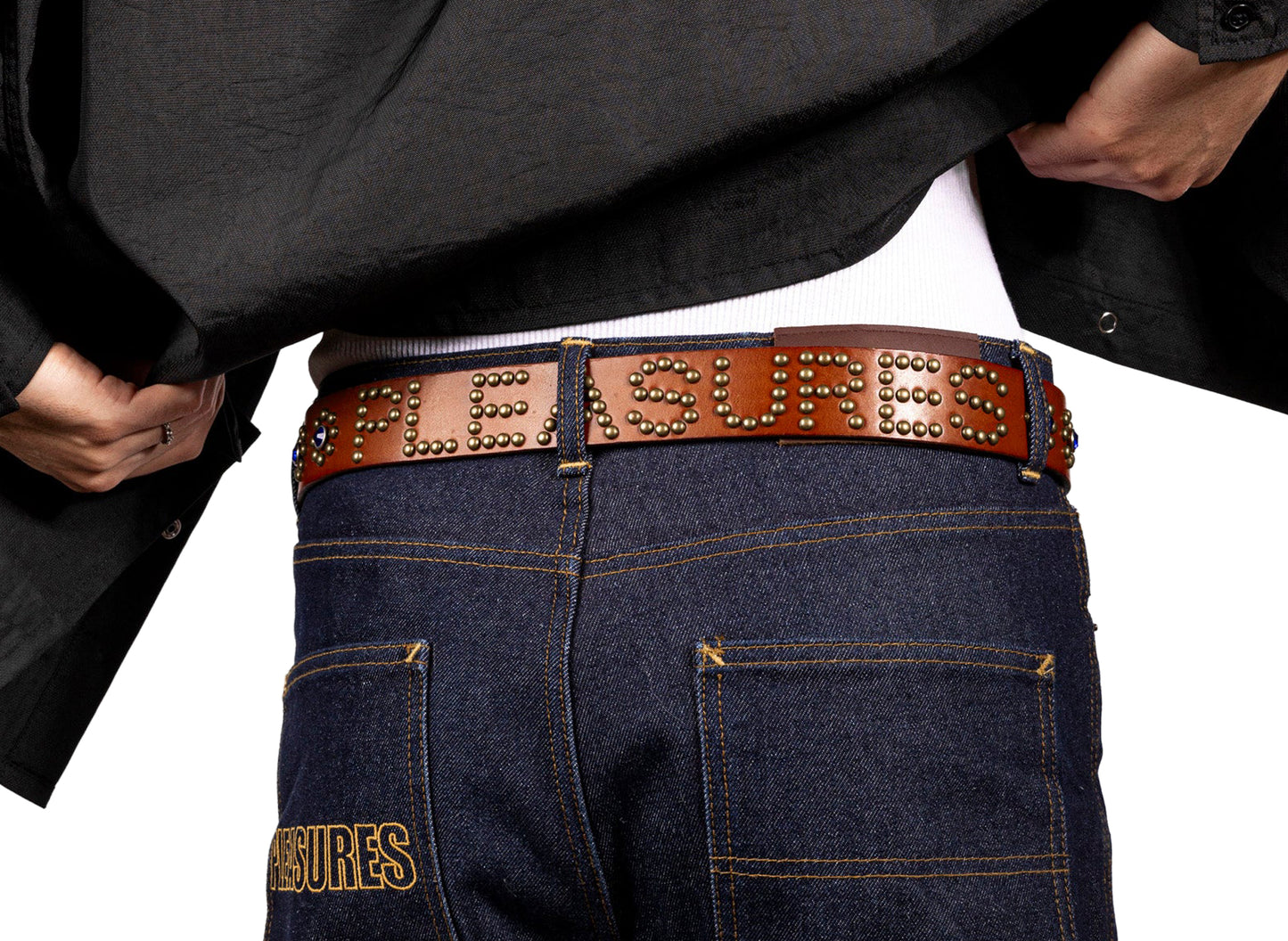 Pleasures Studded Belt in Brown