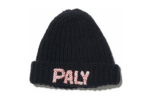 Paly Hollywood hand knitted beanie black — front