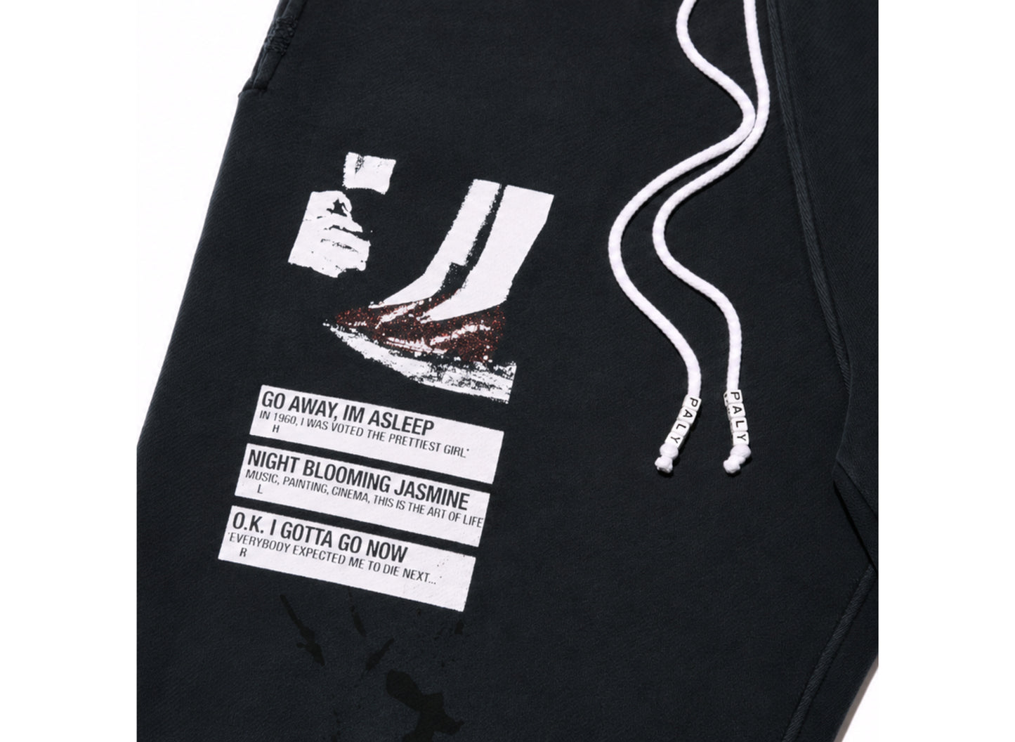 Paly Hollywood maintenance sweatpant vintage black — detail 01