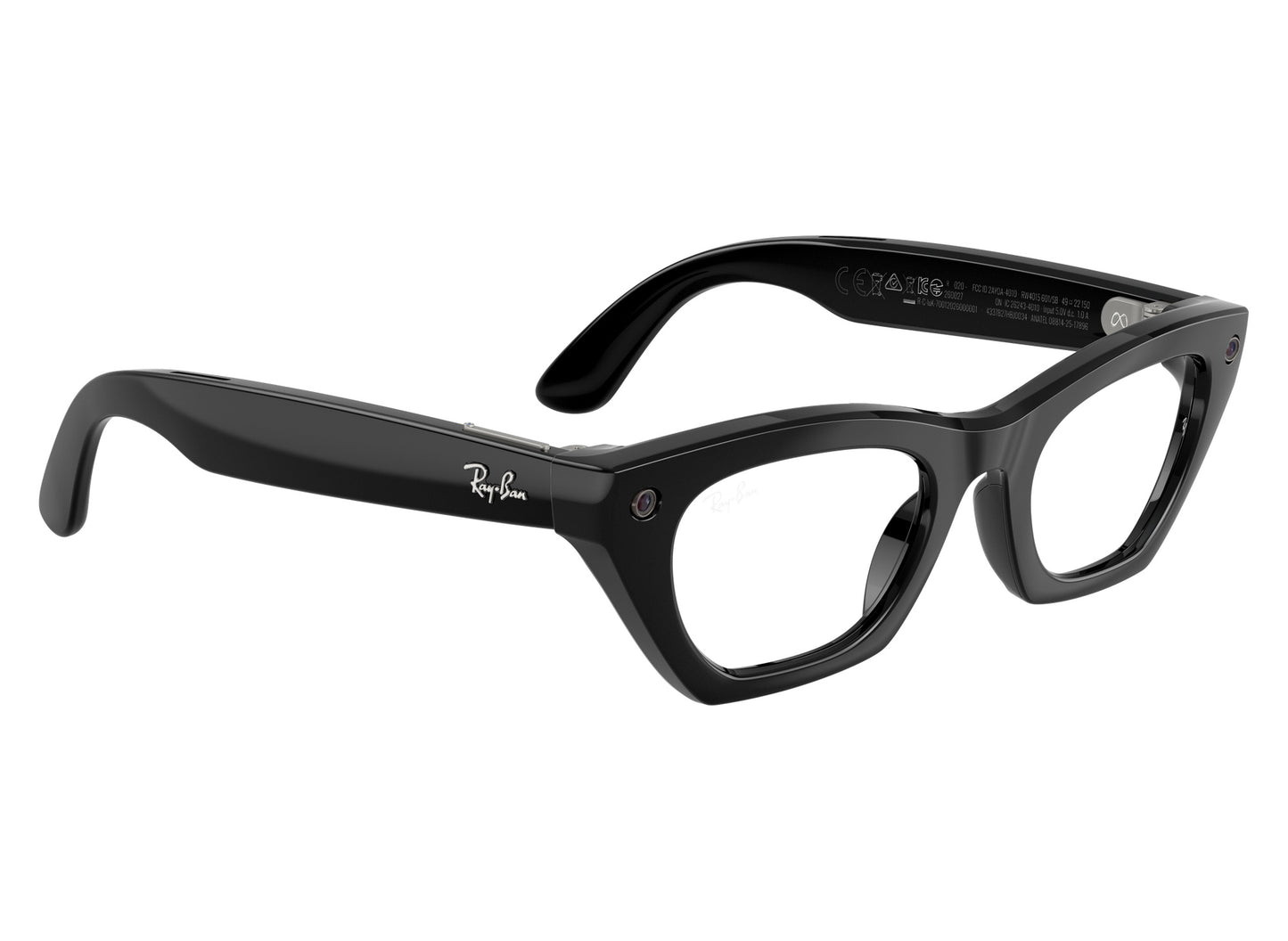Ray-Ban Meta Zena (Gen 3) Sunglasses in Shiny Black w/ Clear Lenses view 7