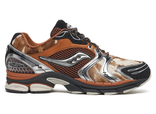 Saucony ProGrid Triumph 4 Space Cowboy in Brown / Silver - lateral view