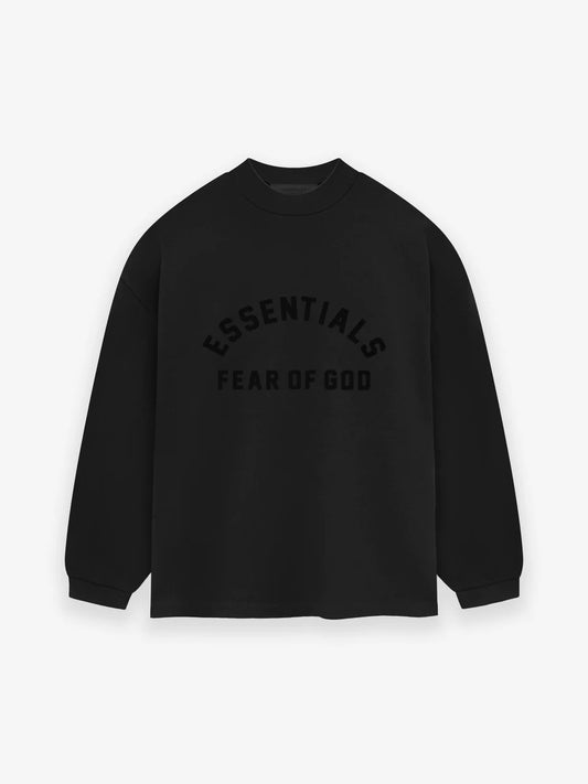 Fear of God Essentials Longsleeve T-Shirt in Jet Black