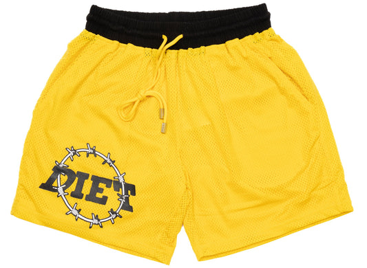 Diet Starts Monday Barbwire Mesh Shorts in Yellow