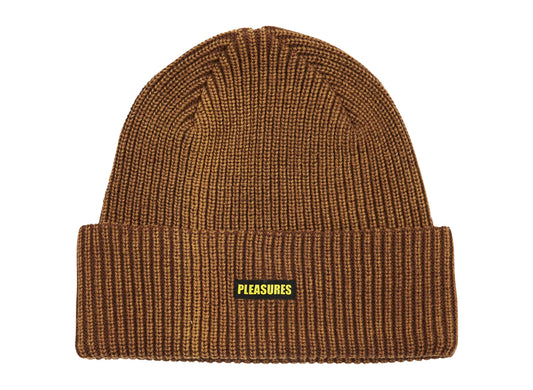 Pleasures Impact Logo Beanie in Tan