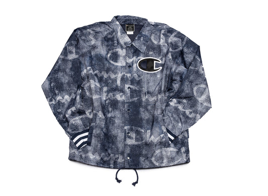 Champion Satin Coaches Jacket Denim Overlay Blue