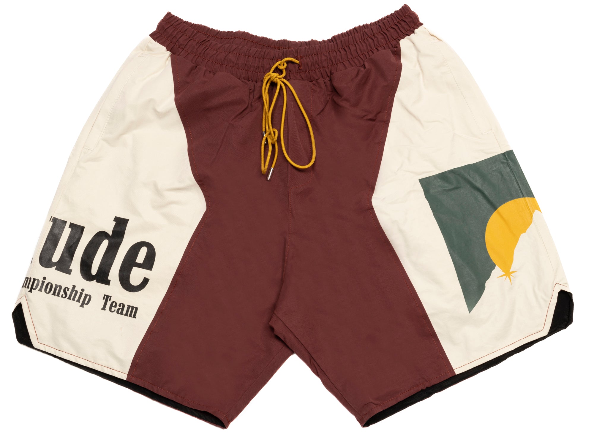 NWT Rhude Card Print Swim Shorts Men's Medium Maroon Red Authentic MSRP  $400