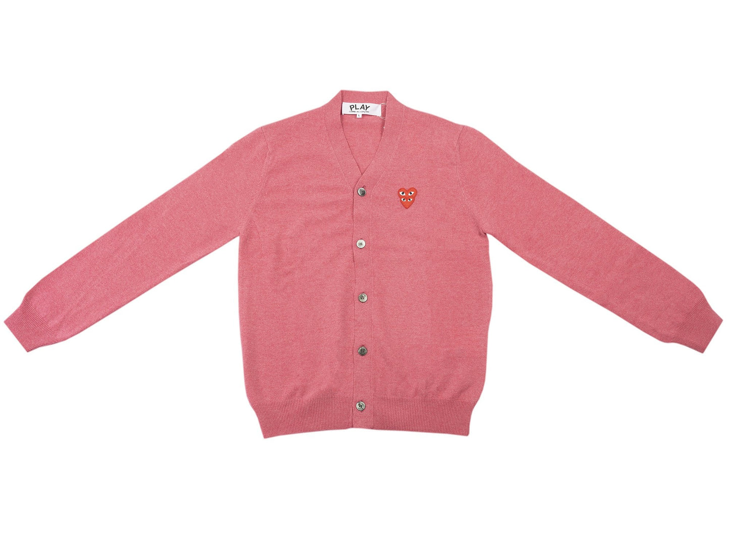 Comme des Garçons Play Double Heart Cardigan in Red