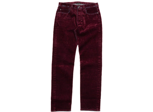 John Elliott The Daze Crush Flock Jeans in Burgundy