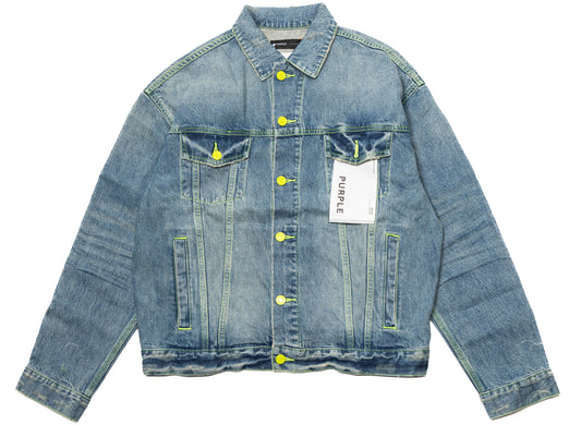 Purple Brand Vintage Neon Pop Oversized Jean Jacket