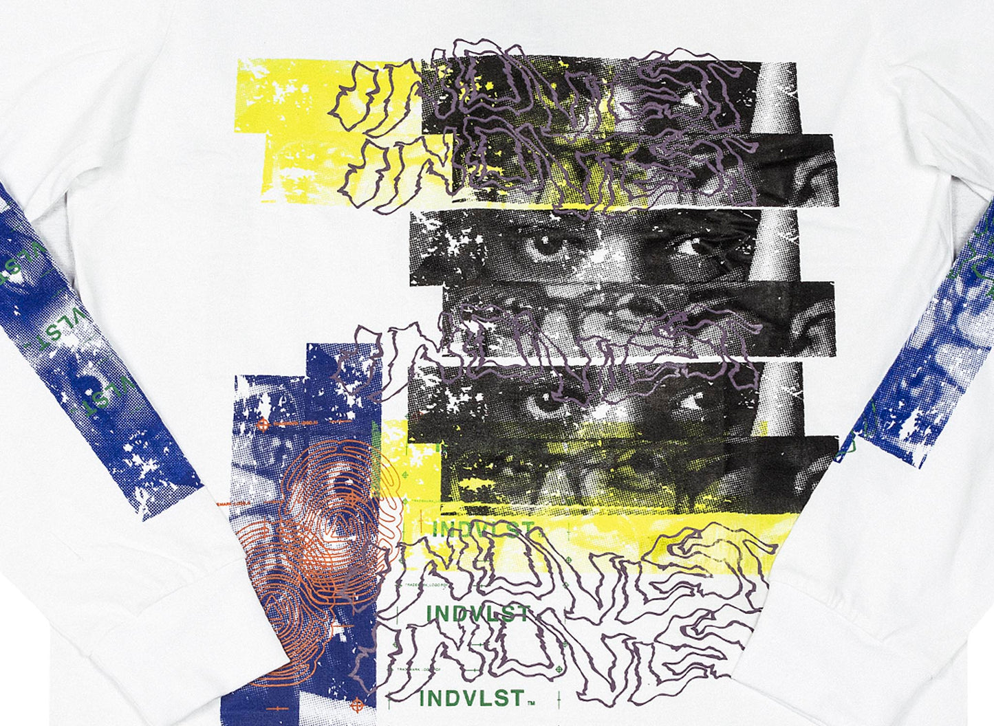 INDVLST Visions Hand Printed Long Sleeve 'White'