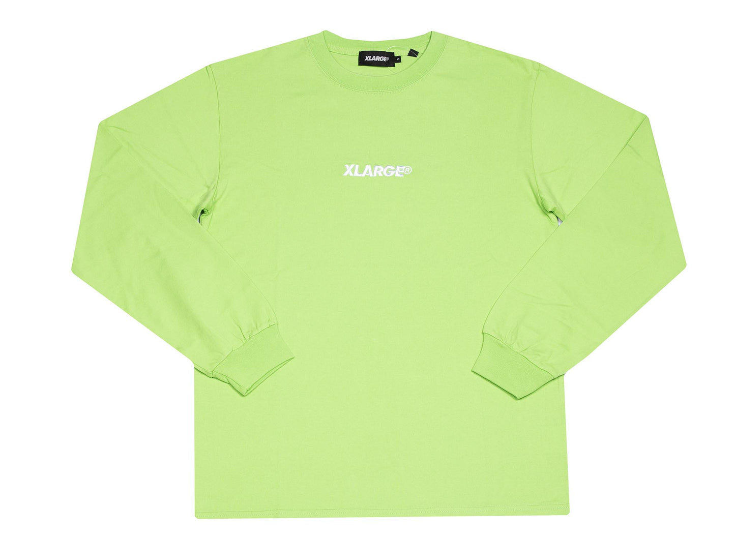 X-Large Hellgrünes Langarm-T-Shirt mit Stickerei