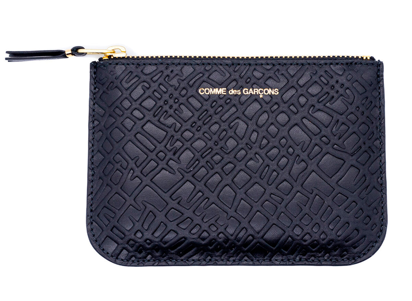 Comme des Garçon Embossed Roots Wallet in Black