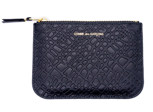Comme des Garçon Embossed Roots Wallet in Black