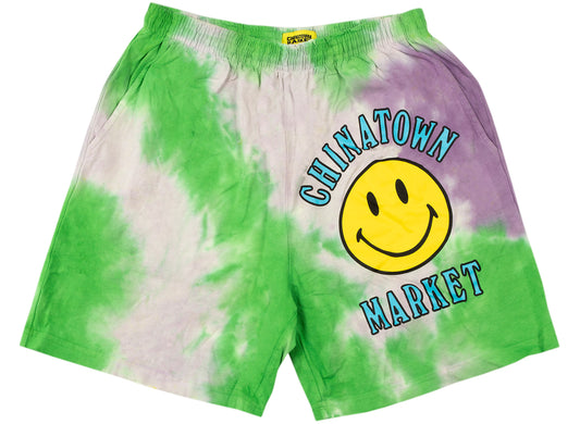 Chinatown Market Smiley Multi Sweatshorts 'Tie Dye'