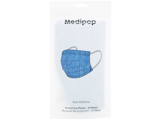 Medipop 5-Pack Disposable Denim Face Masks