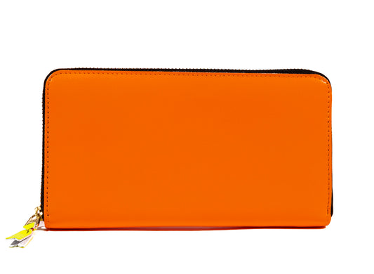 Comme des Garçon Super Fluo Wallet in Light Orange