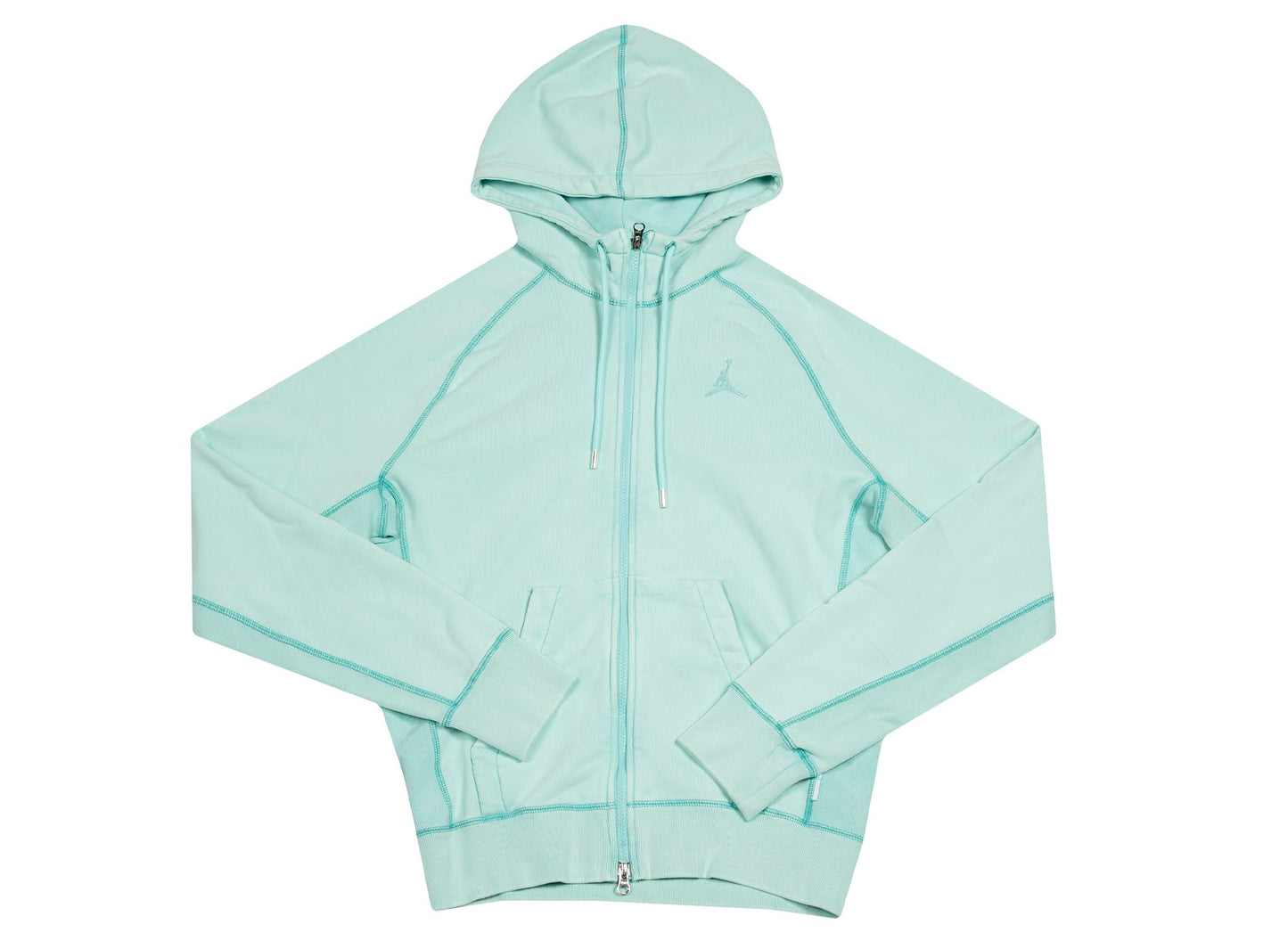 MJ Washed Wings Fleece Full Zip Hoodie 'Light Aqua'
