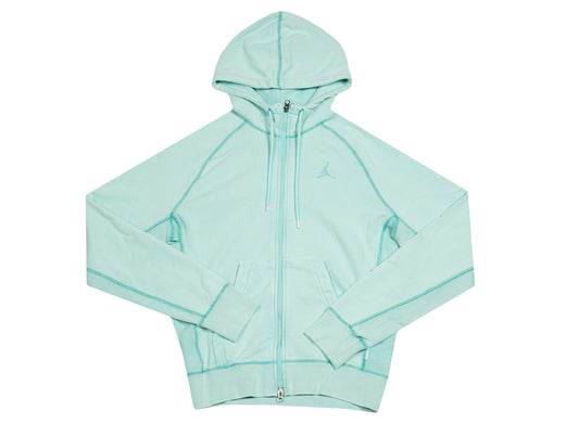 MJ Washed Wings Fleece Full Zip Hoodie 'Light Aqua'