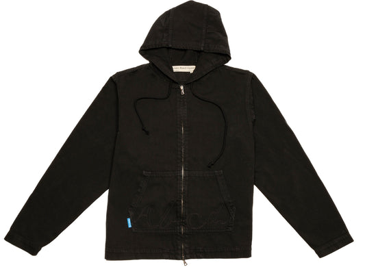 Advisory Board Crystals Abcd. Denim Hoodie Jacket in Black