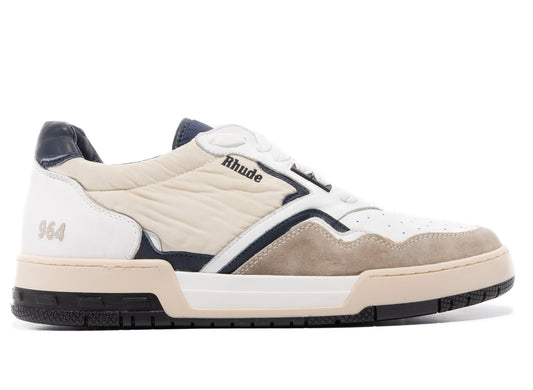 Rhude Racing Sneaker in White / Navy / Beige