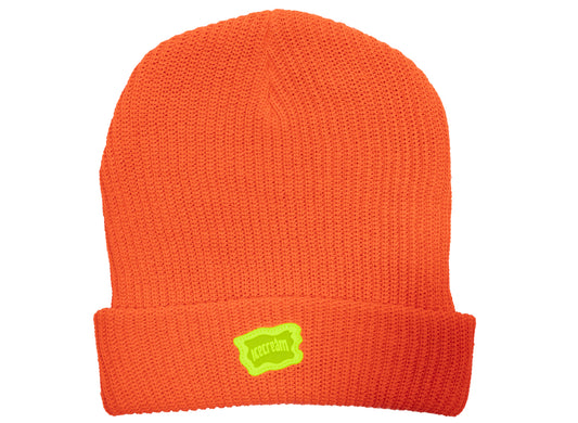 Ice Cream Dune Knit Cap in Neon Red