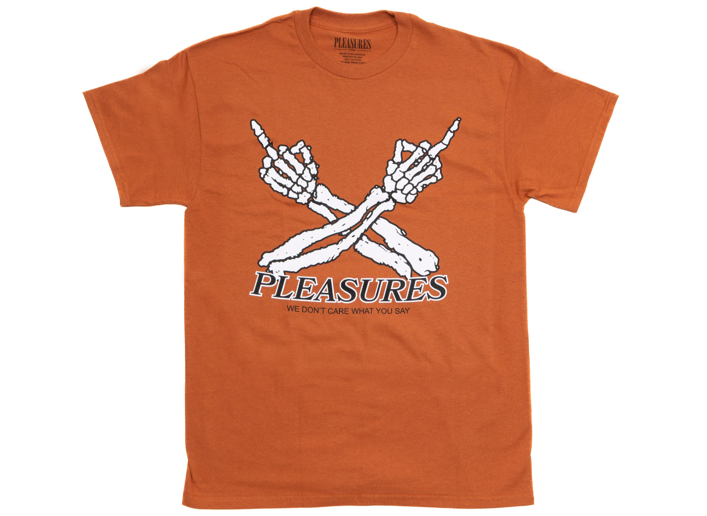 Pleasures Don't Care Tee in Texas Orange