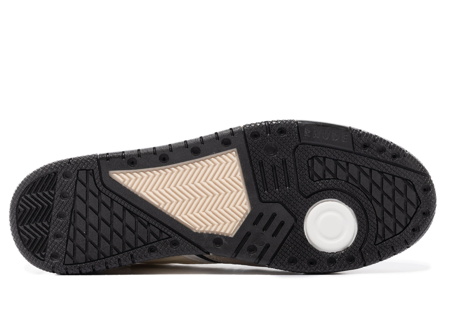 Rhude Racing Sneaker in White / Navy / Beige