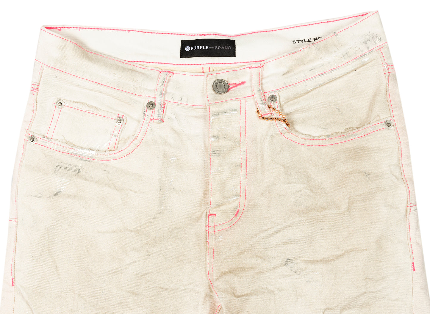 Purple Brand White Neon Stitch Jeans 'Pink'