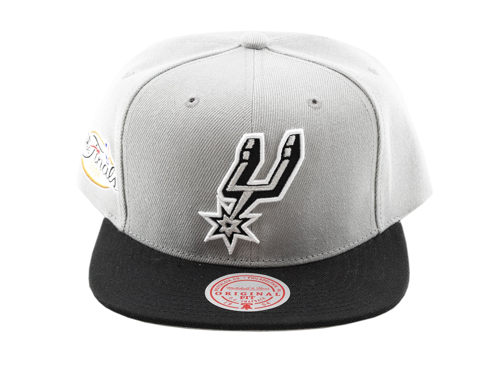 Mitchell Ness NBA San Antonio Spurs Cap Hat Snapback Gray