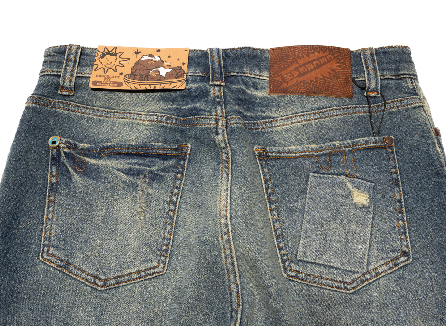 Jeans point de croix « crème glacée »