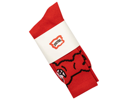 Ice Cream Logo Socks in Red