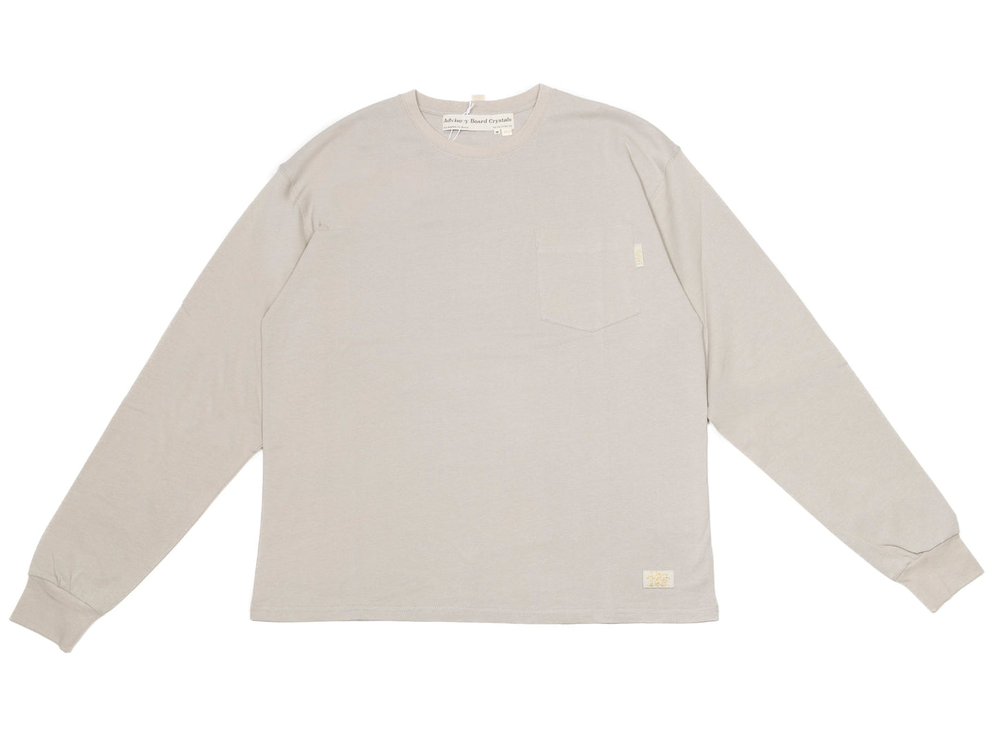 Advisory Board Crystals Abc. 123. Long Sleeve Pocket Tee in Jasper Grey
