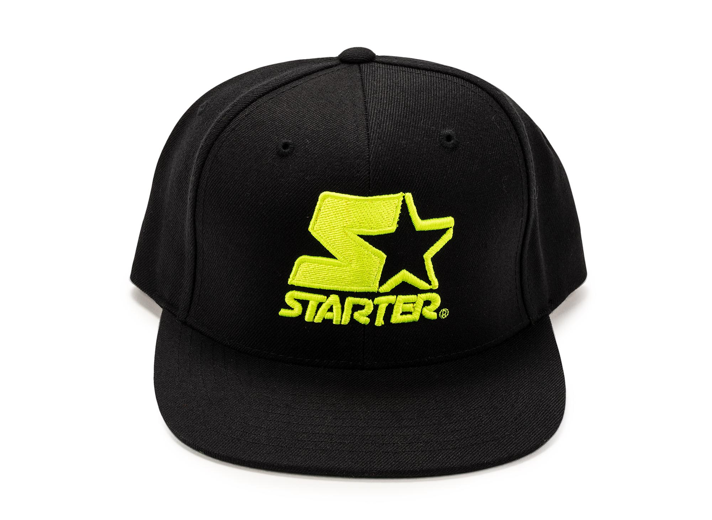 Starter Men's Snap-Back Flat Brim Cap 'Black/Neon'