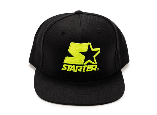 Starter Men's Snap-Back Flat Brim Cap 'Black/Neon'
