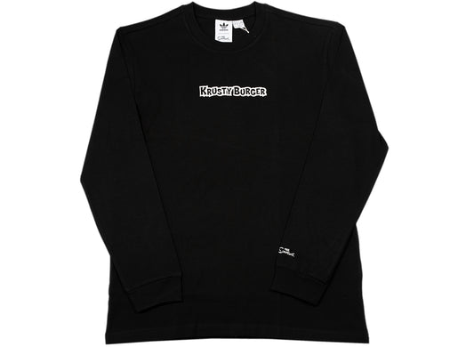 Adidas x The Simpsons Krusty Burger Long Sleeve Tee in Black