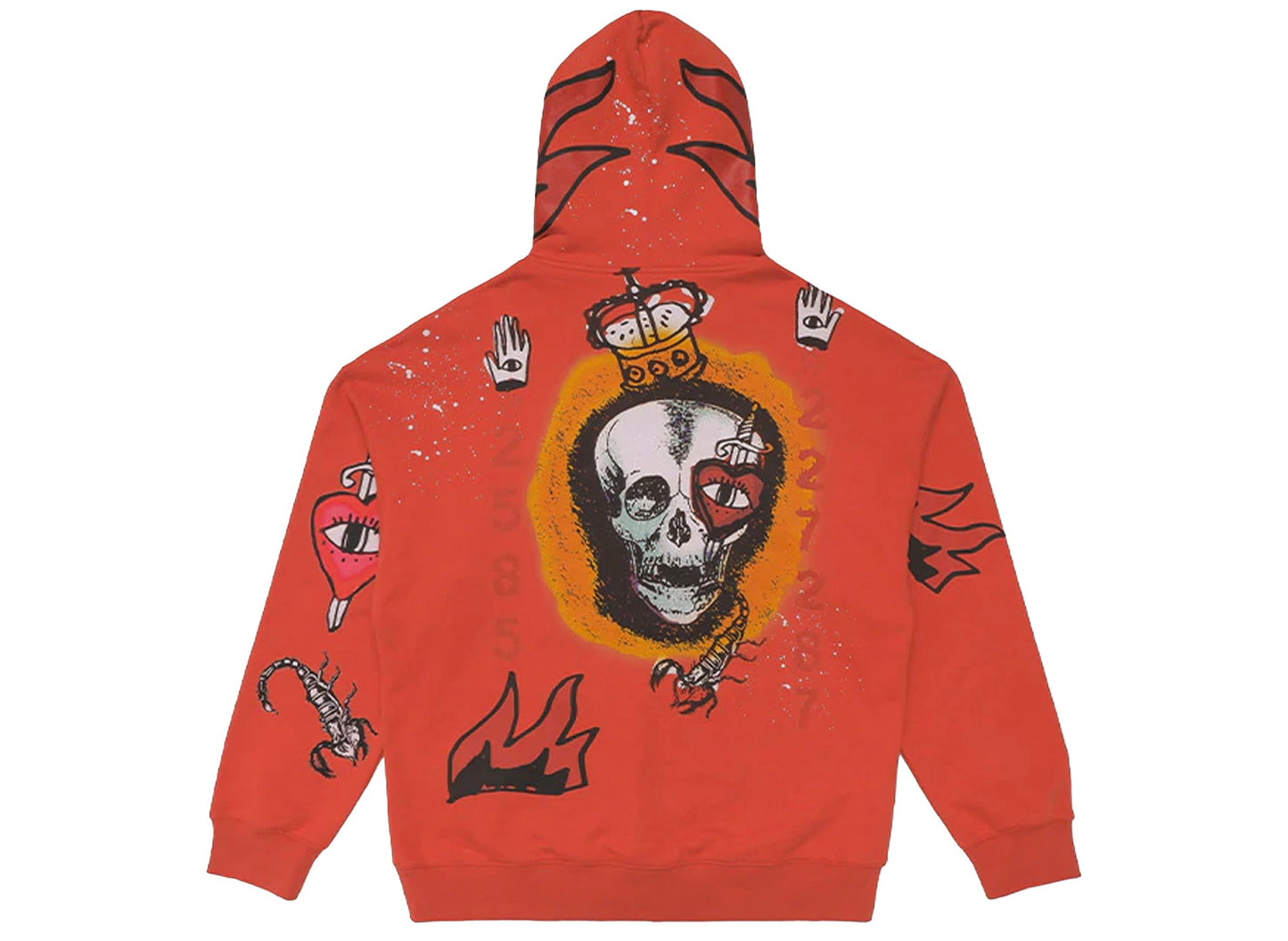 BLUECARATS Grunge Hoodie in Burgundy