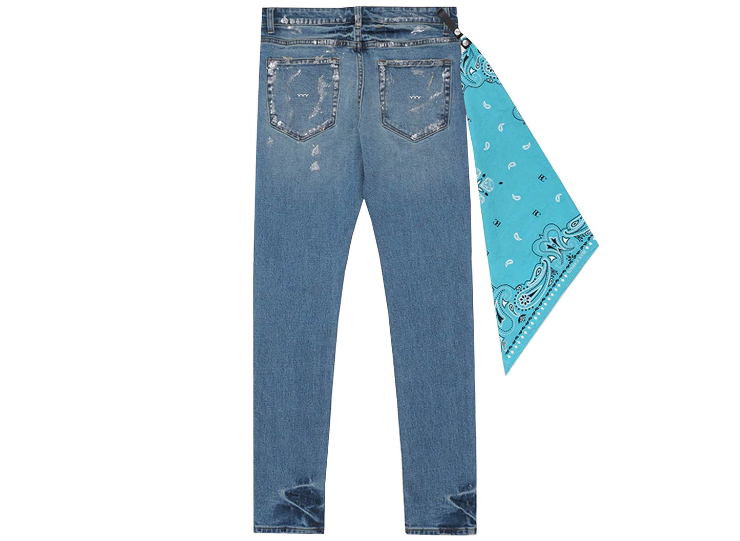 BLUECARATS The McQueen 5 Pocket Slim Fit Jeans in Shiny Metallic Indigo
