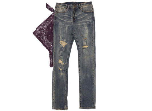 BLUECARATS The McQueen 5 Pocket Slim Fit Jeans in Aged Indigo