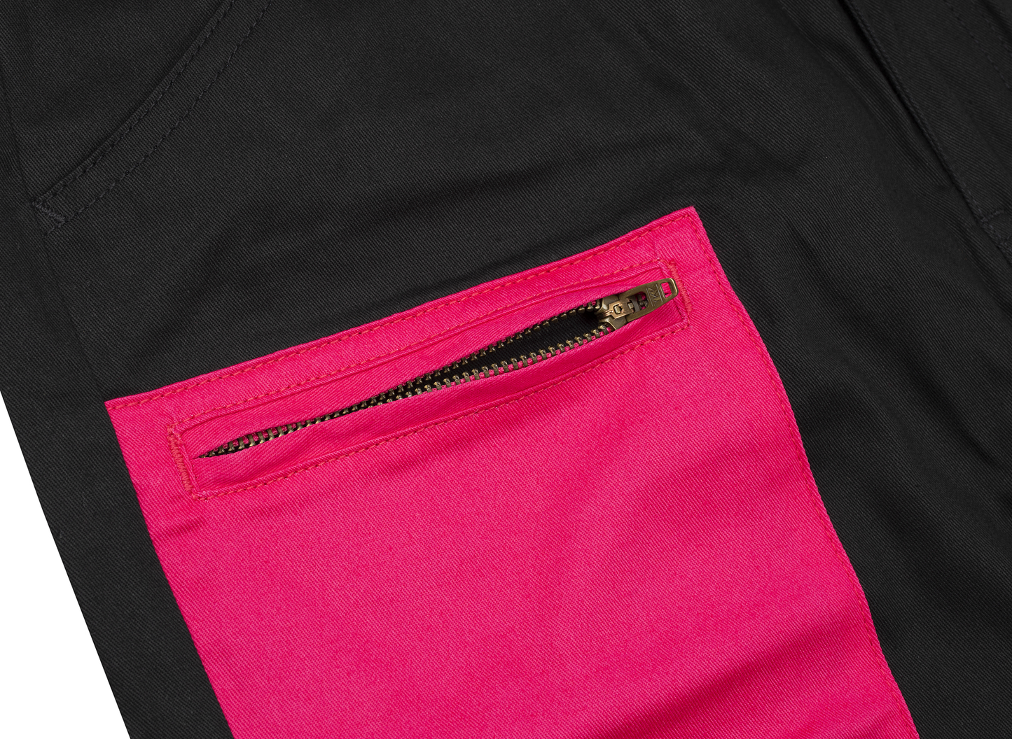 Clot Contrast Patched Panel Pants in Black