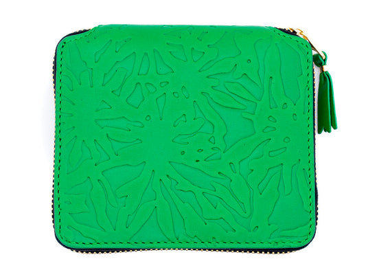 Comme des Garçons Embossed Forest Wallet in Green