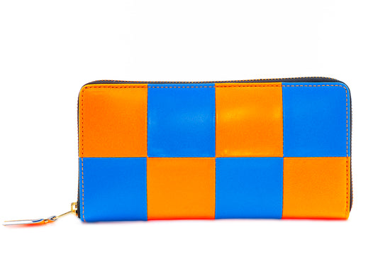 Comme des Garçons Fluo Squares Wallet in Orange / Blue