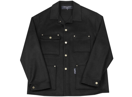 Comme des Garçons HOMME Wool Utility Jacket in Black