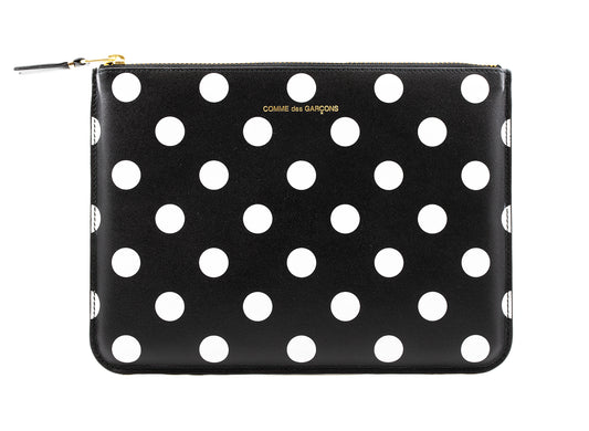 Comme des Garçons Polka Dots Printed Wallet in Black