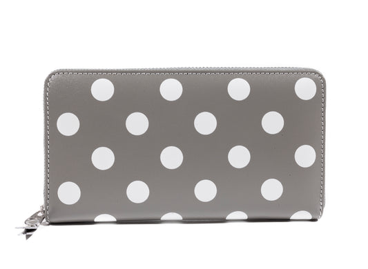 Comme des Garçons Polka Dots Printed Wallet in Grey