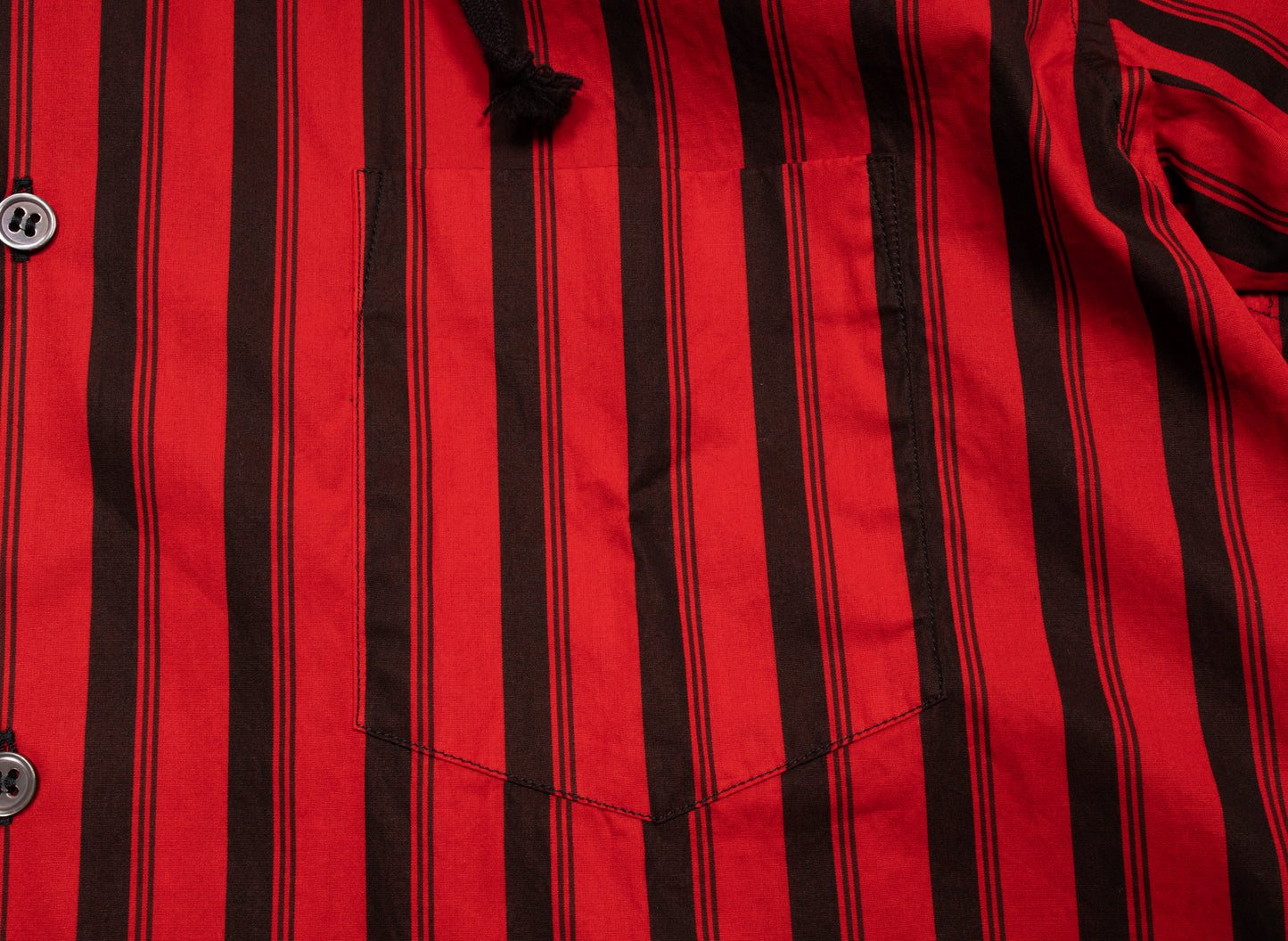 Comme des Garçons SHIRT Hooded Button Up in Scarlet / Black