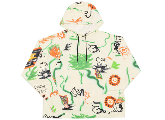 Converse x Come Tees Floral Triangle Hoodie in Bone