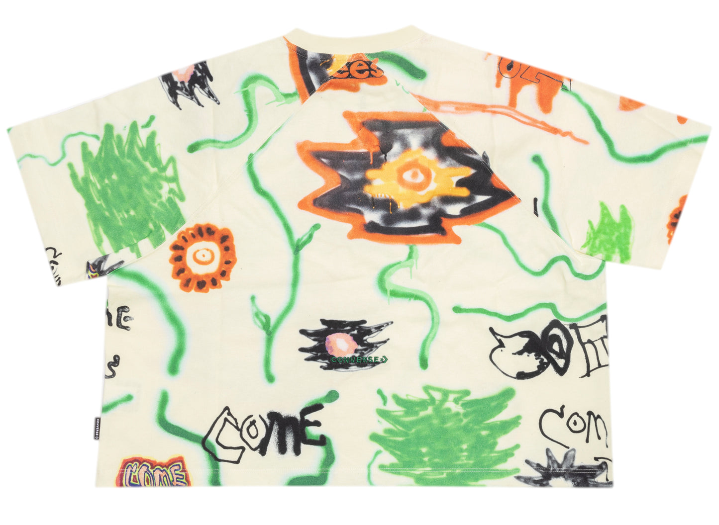 Converse x Come Tees Floral Triangle Tee in Bone