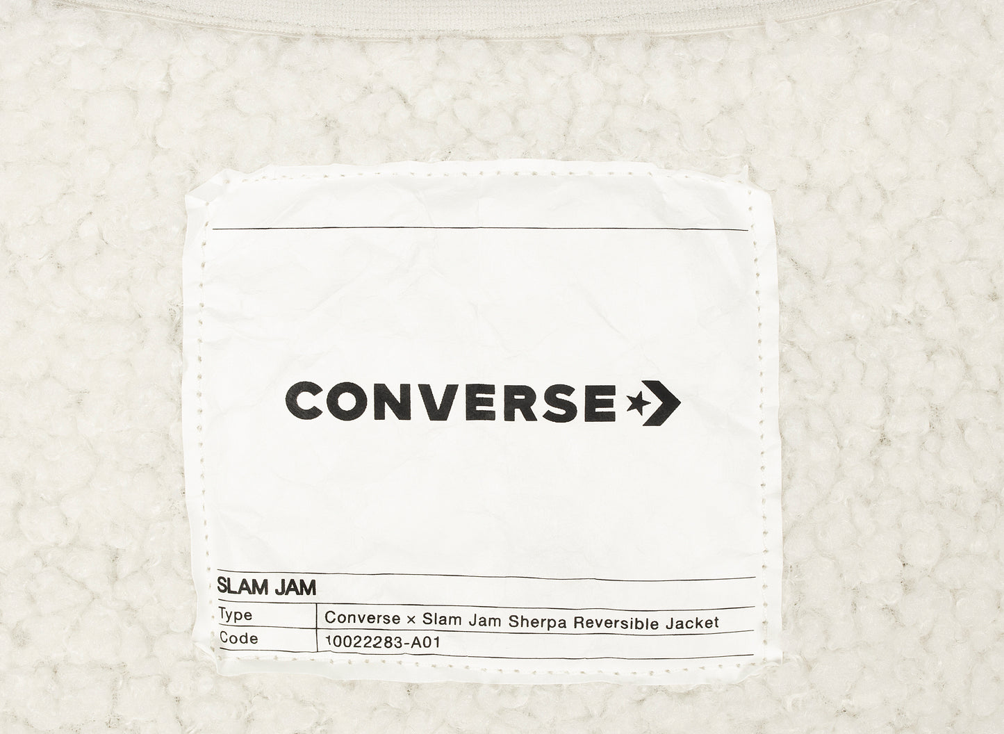 Chaqueta Sherpa Converse x Slam Jam en gris hueso